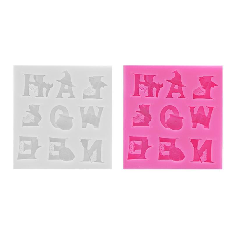 Halloween Style Chocolate Moulds Fondant Molds Alphabet Shape Baking Accessories
