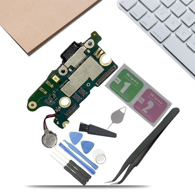 USB Charging Port Connector Microphone Flex Cable Replace for HTCU11 with Tools
