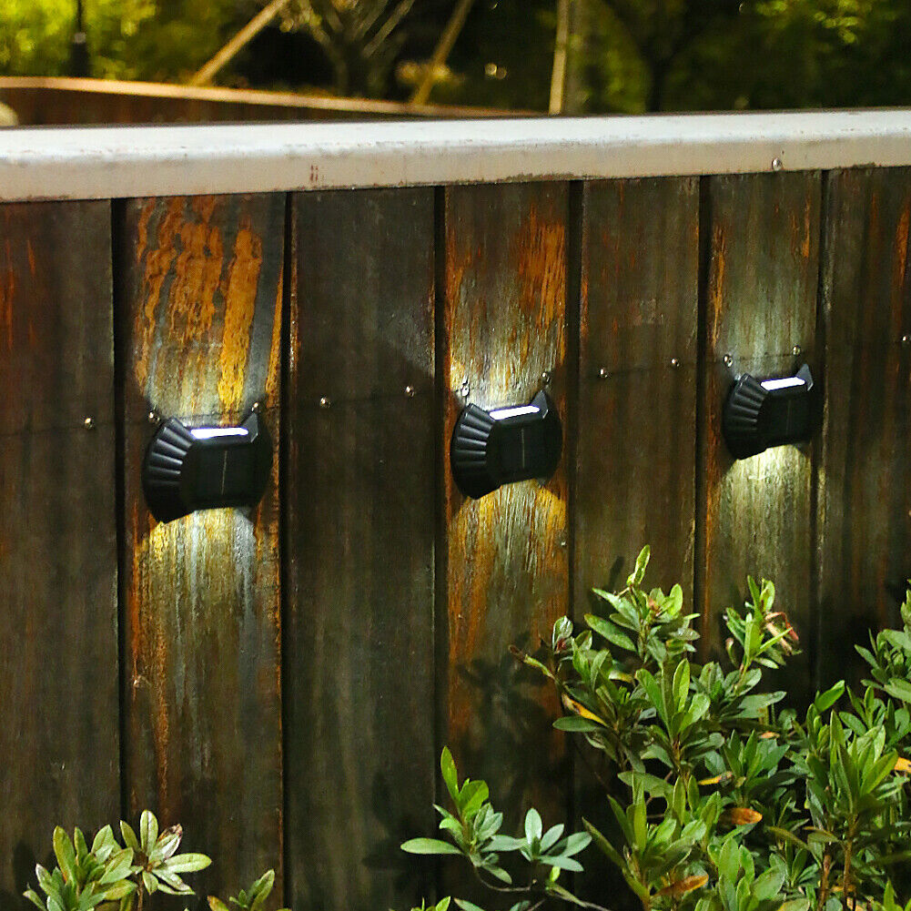 4pcs Solar Wall Lamp Outdoor Waterproof Balcony Fence Lights (White 2LED)
