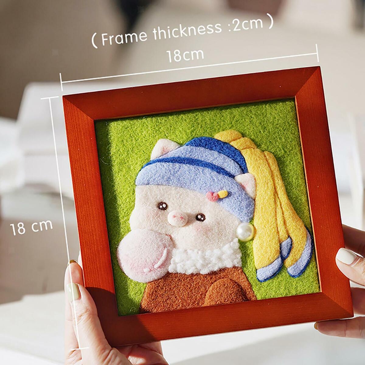 2pcs Wool Needle Felting Kits, Painting Picture Ornament Gift for Starter