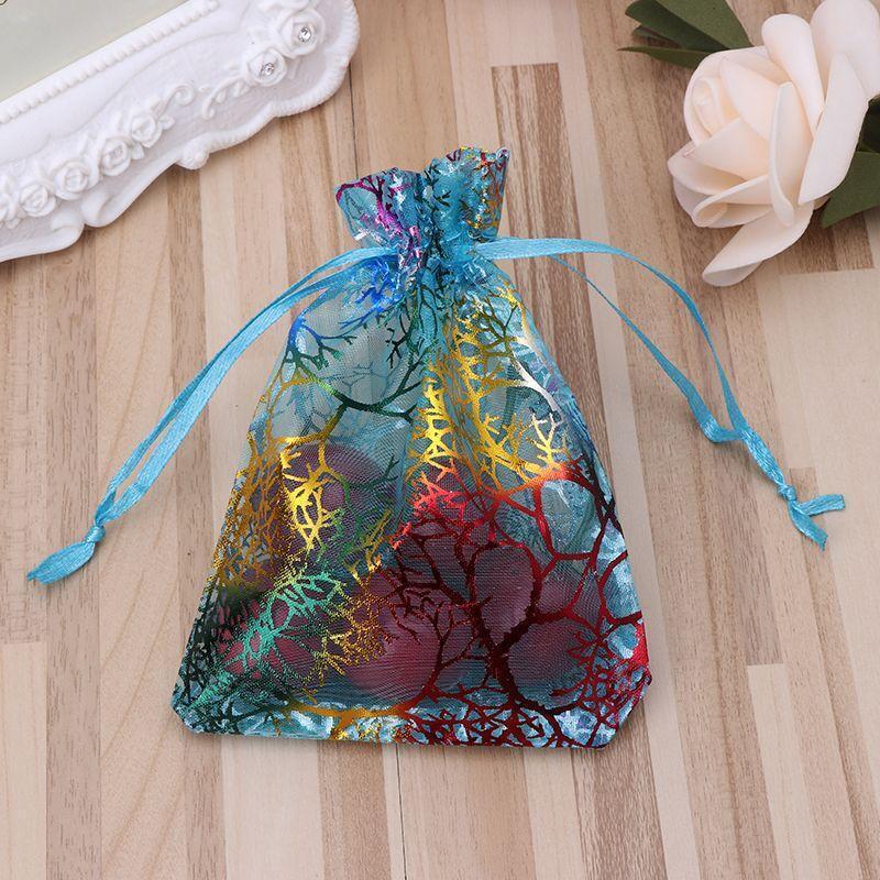 New 12X8cm 10Pcs Coralline Organza Jewelry Pouch Wedding Party Favor Gift Bag