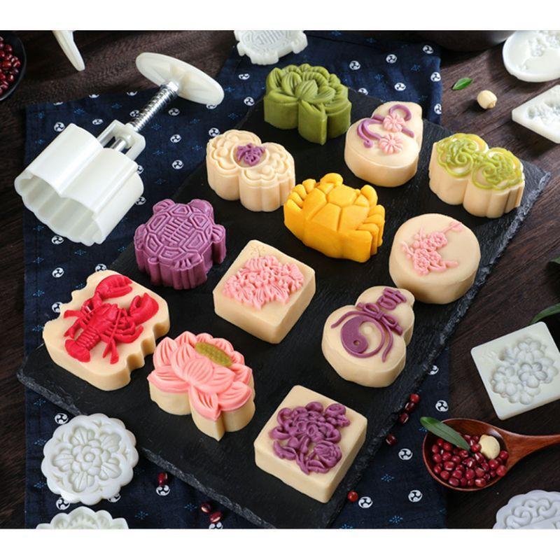 Moon Cake Mold for Mid-Autumn 50g Turtle Cookie Cutter Stamp DIY Green Bean Mold