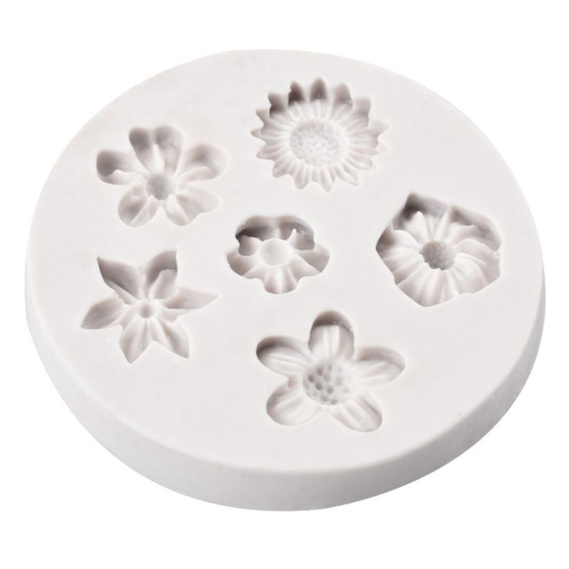 Silicone Fondant Mould Biscuit Molds Flower Shapes DIY Reusable Baking Accessory