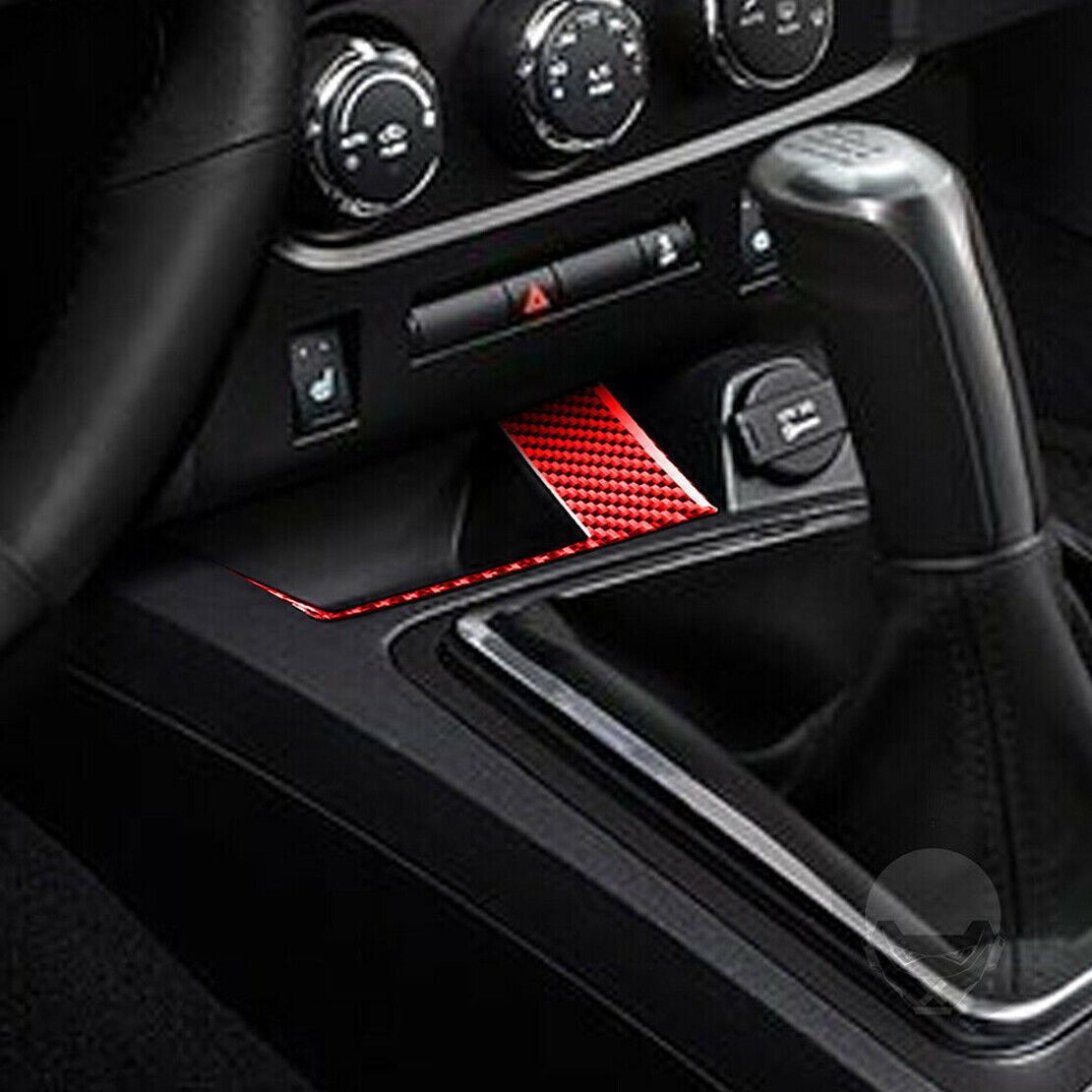 Red Carbon Fiber Charging Port Panel Cover Part Fit For Dodge Challenger 08-14
