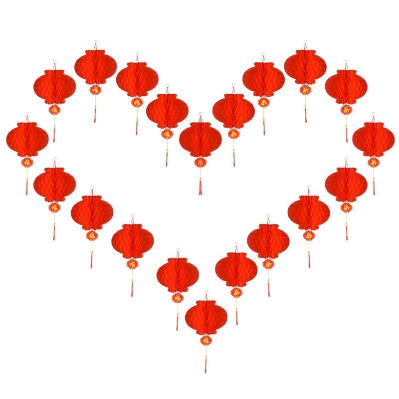 Set of 20 Waterproof Festival Lanterns Home Decor for Chinese Spring Festival