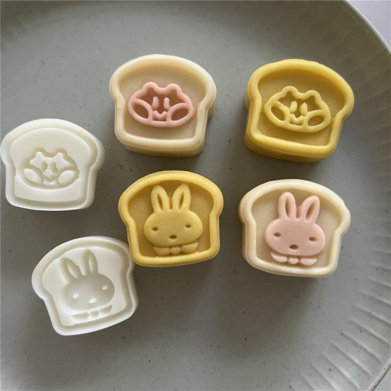 Toast Shaped Stamps Moon Cake Moulds for Mid-Autumn Festival DIY Baking Mooncake