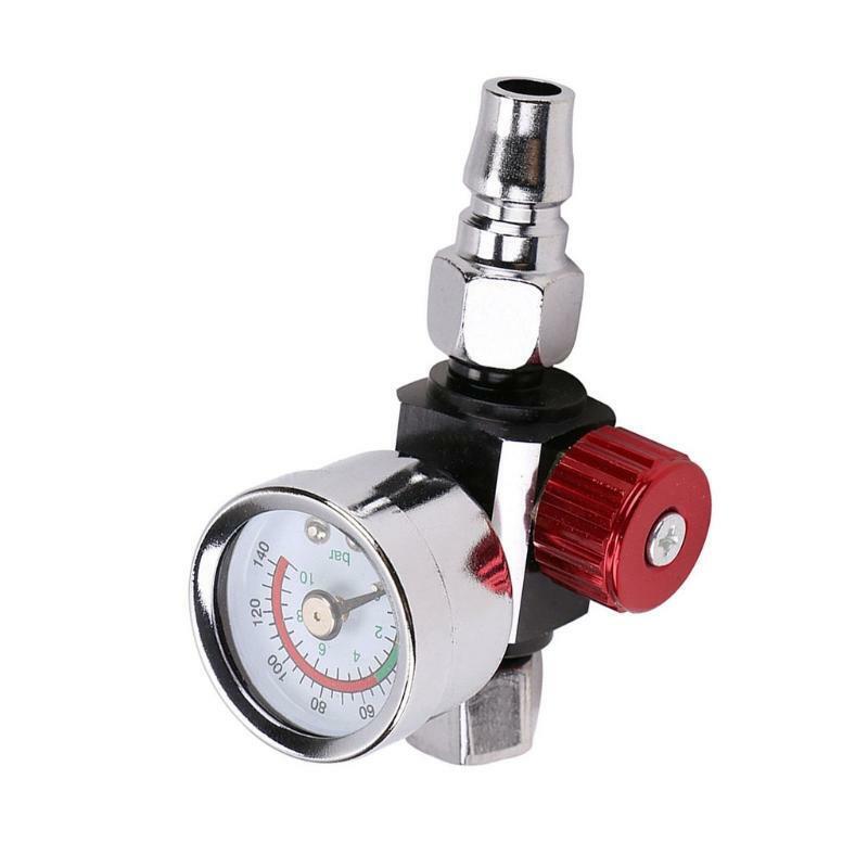 Spray Gun Air Adjusting Valve with Gauge Adjust Air Pressure 0 to 140 PSI 1/4 in
