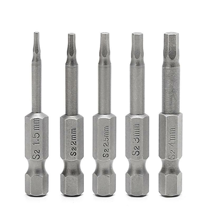 5 Pcs Magnetic Hexagon Screwdriver S2 Steel 1/4" Hex Shank 50mm Power Drill Bit
