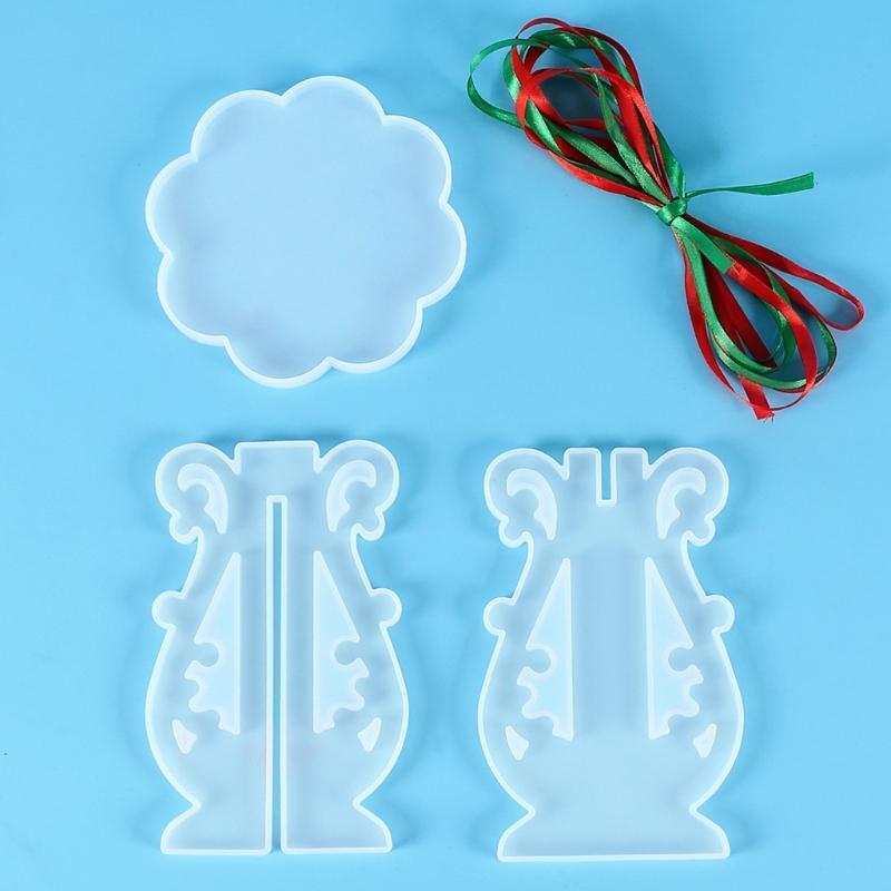 Diy Crystal Epoxy Mold Decoration Ornaments Flower Pot Ribbon Swing Rack Mold