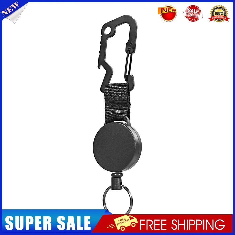 Retractable Elastic Wire Rope Outdoor Camping Burglar Anti-lost Keychain