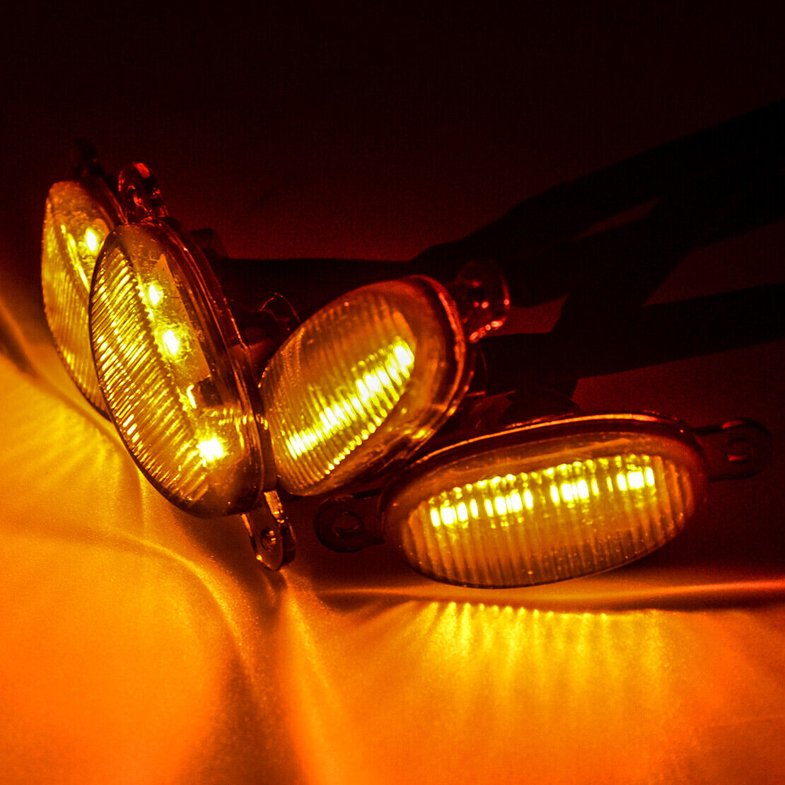 4pcs Front Grille Amber LED Raptor Lights Lamp Fit For Jeep Gladiator 2020-2021
