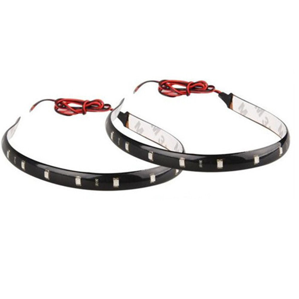 New Flexible Waterproof 30cm 15 LED SMD   DC 12V Car LED Light Strips Purple