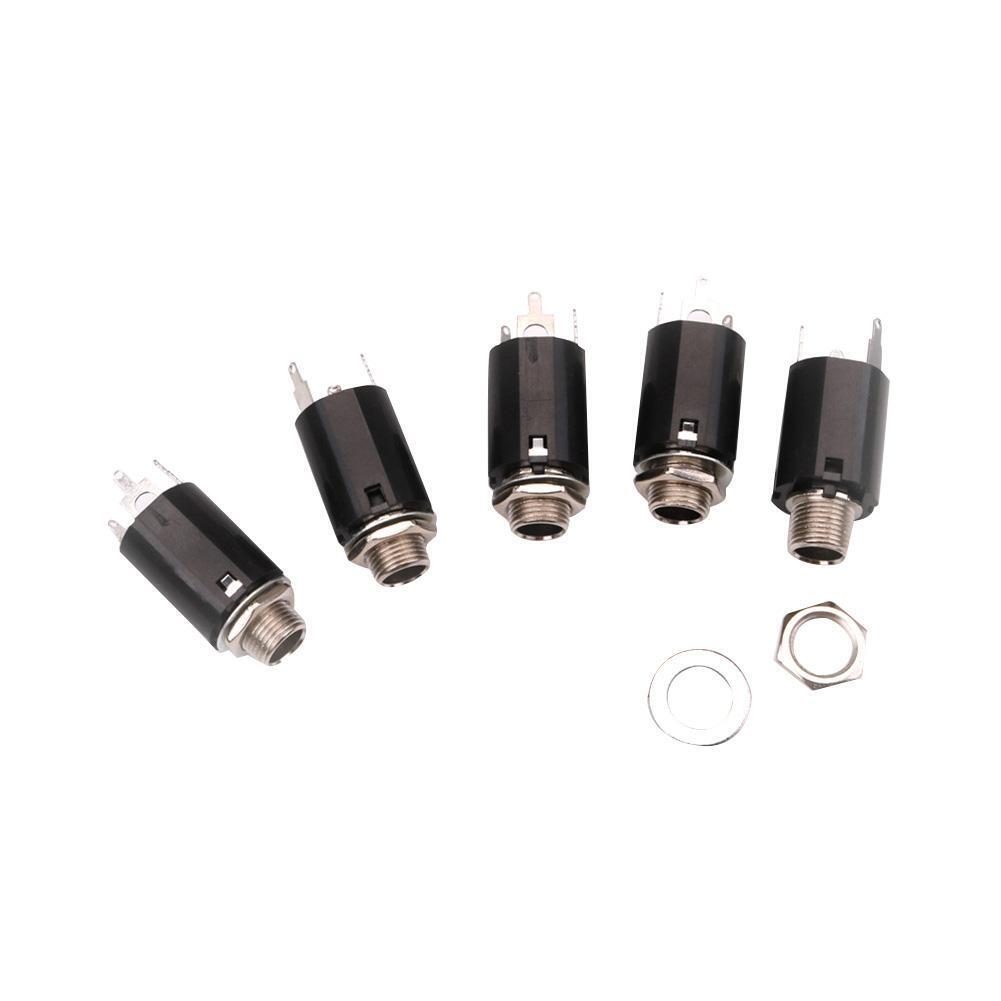 5pcs Acoustic Electric Guitar EQ Socket Plug 6.35mm Stereo Output Socket