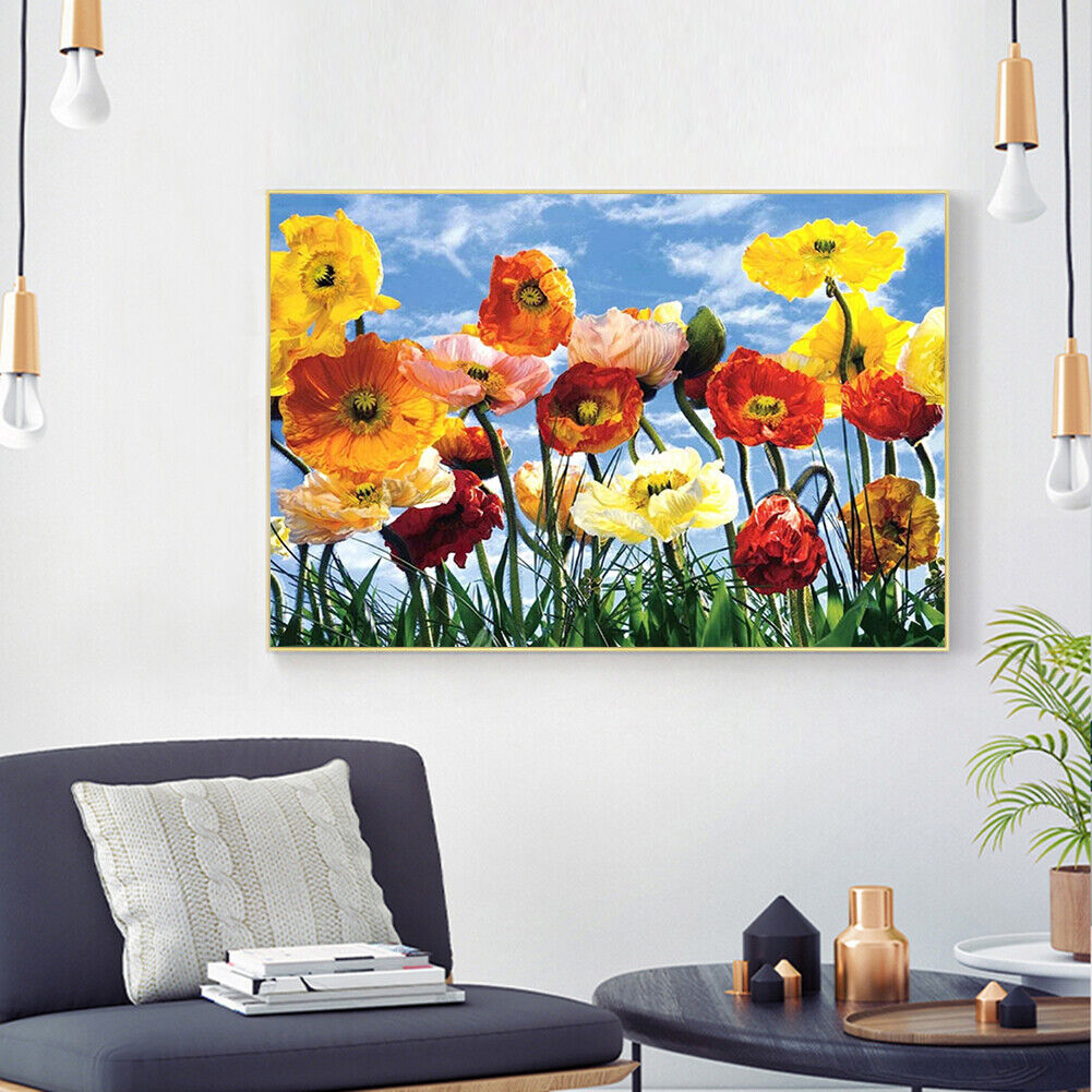 Colorful Flower 5D DIY Full Round Drill Diamond Painting Rhinestone Picture