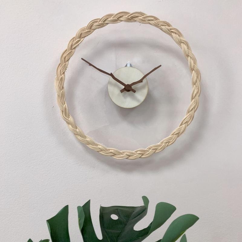 Wall Clock Simple Rattan Hanging Clock Creative Branches Needle Silent Clock