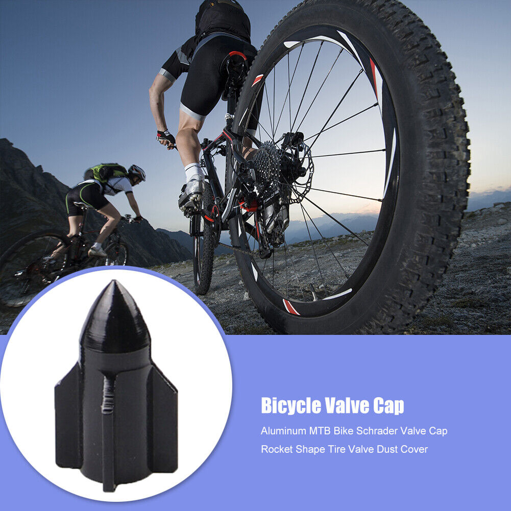 Aluminum MTB Bike Schrader Valve Cap Rocket Shape Tire Valve Dust Cover