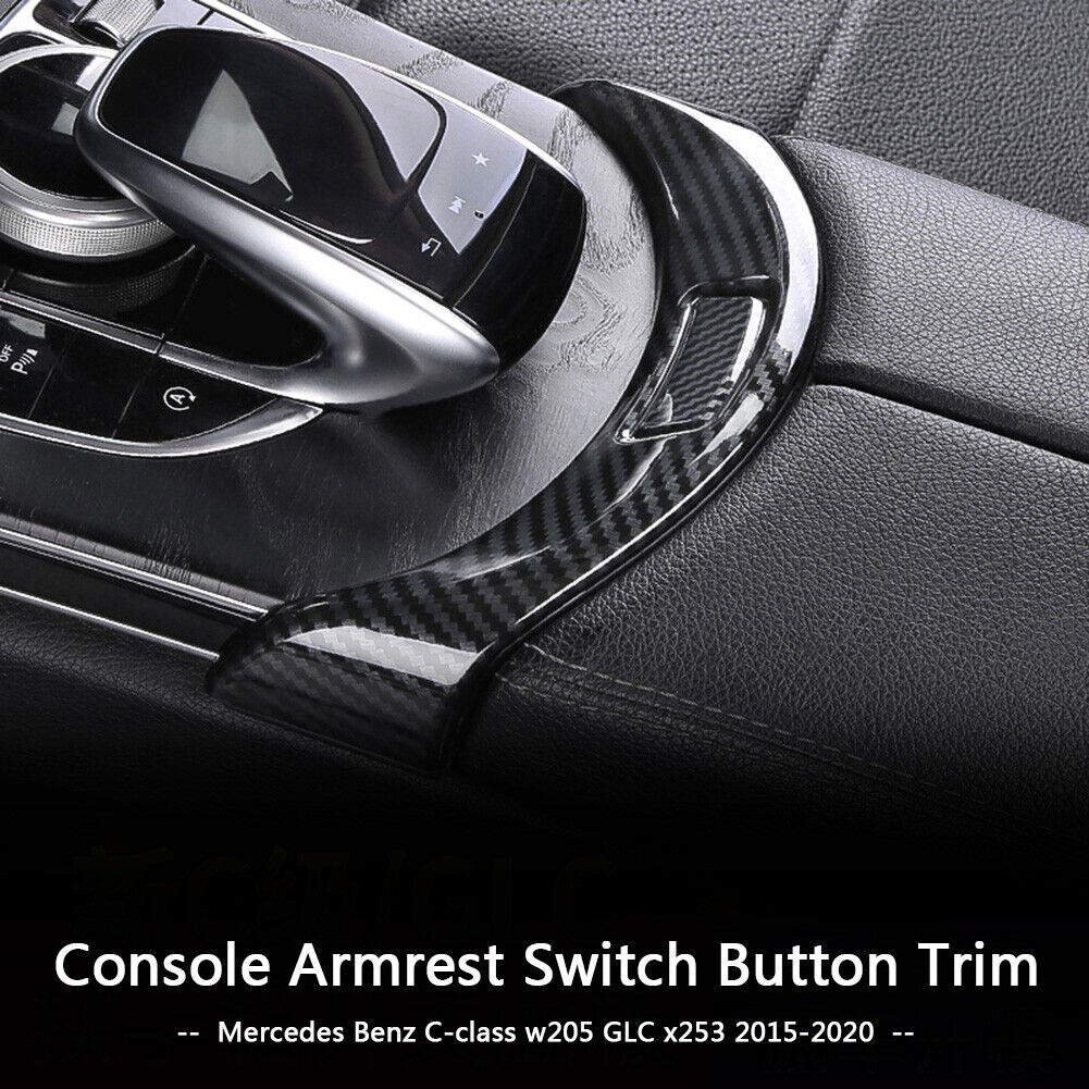 Console Armrest Switch Trim for Mercedes W205 15-20 (Carbon Fiber Look)