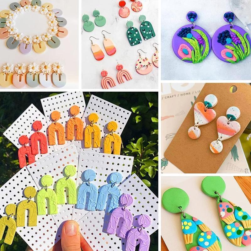 124 pcs/set Clay Earring Cutters Kit Clay Cutters for Polymer Clay Jewelry