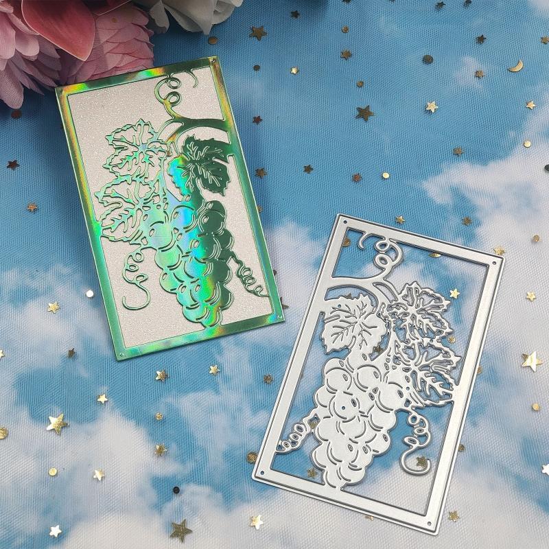 Metal DIY Embossing Moulds Grapes Pattern Embossing Stencil Cutting Dies Durable