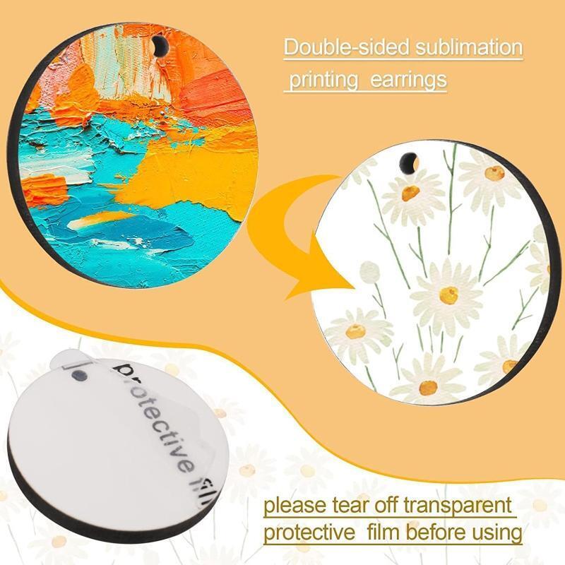 60Pieces Sublimation Blanks Products Earrings with Earring Hooks Jump Rings