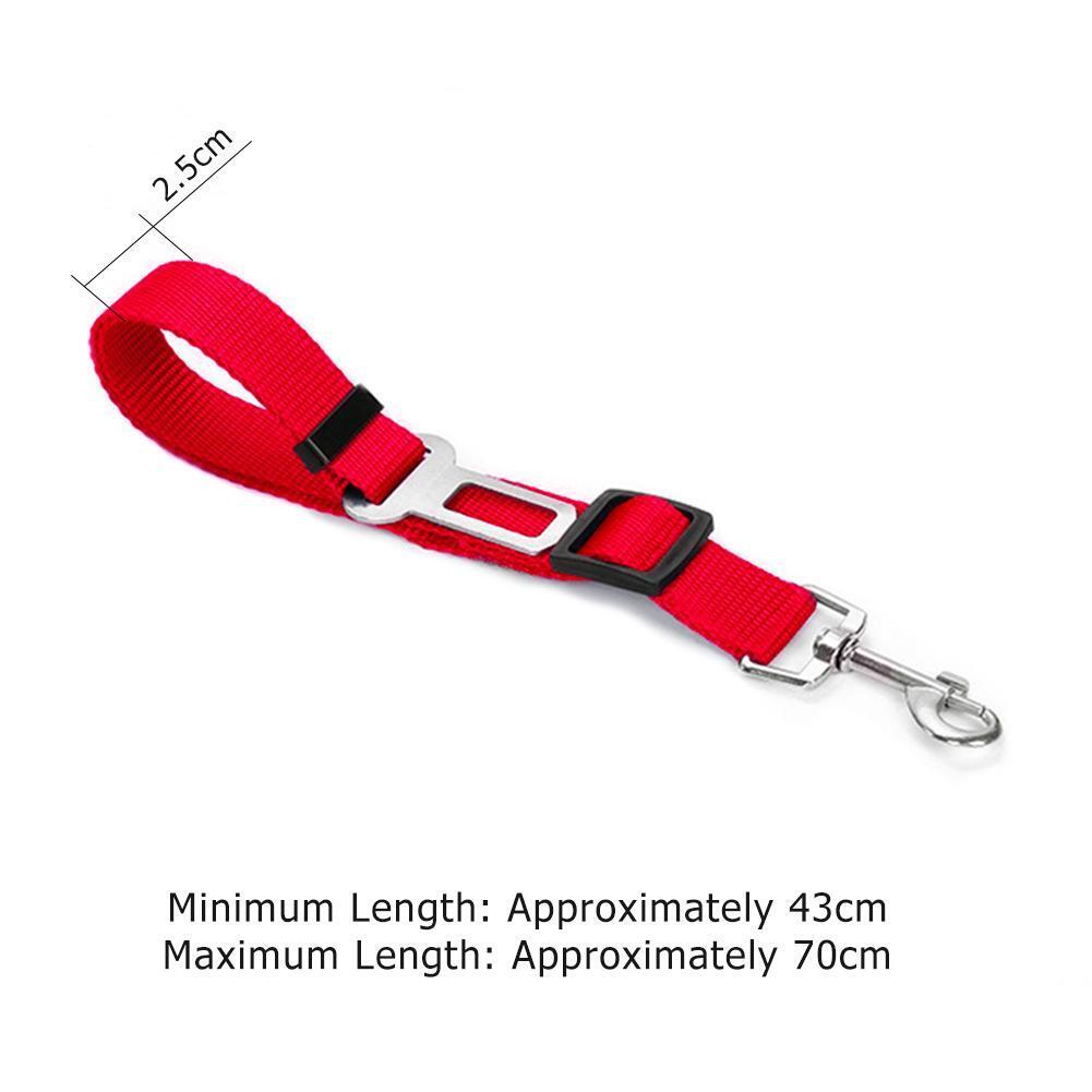 Adjustable Dogs Car Seat Belt Harness Pets Safe Seat Traction Rope (Red)