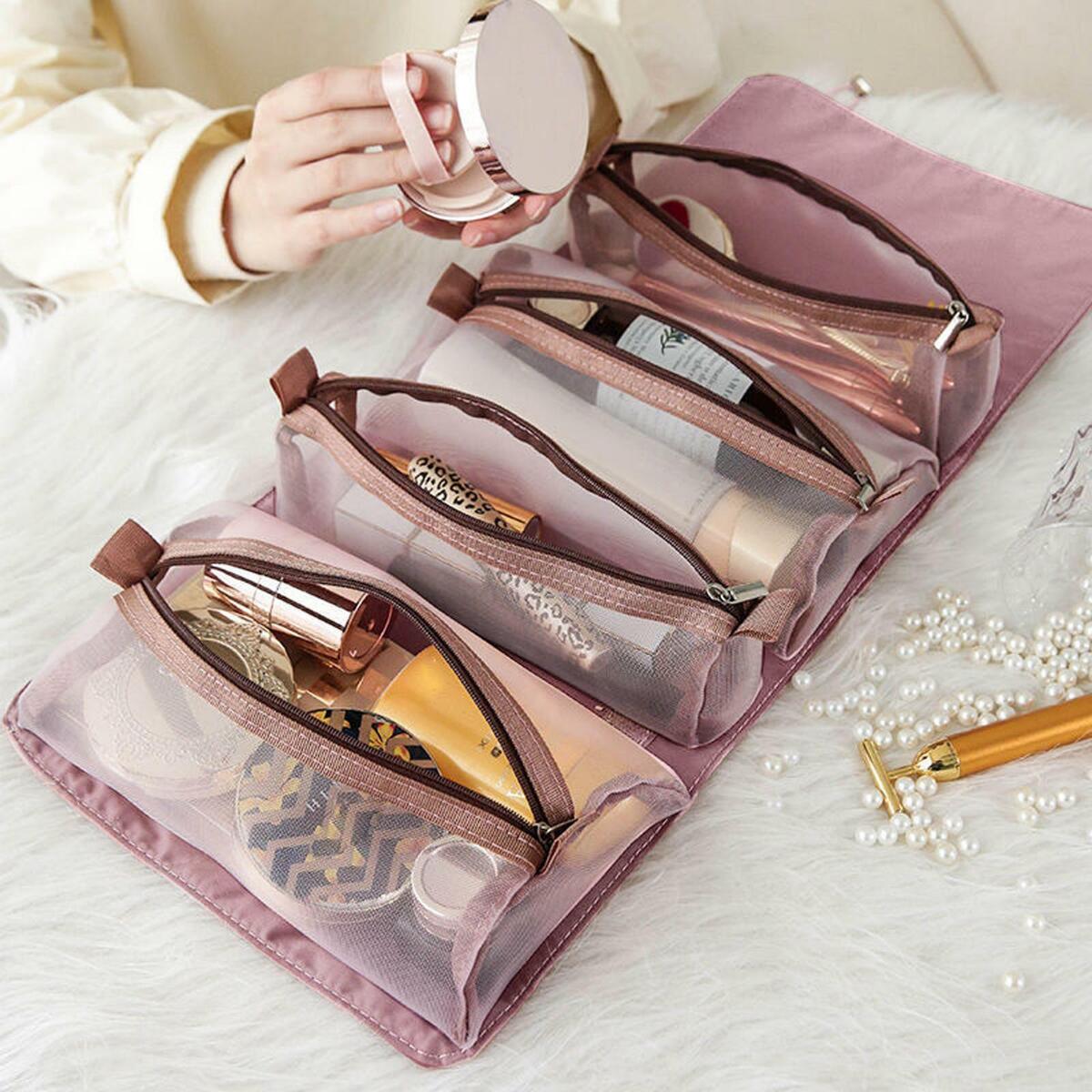 Travel Toiletry Bag with Hanging Hook,  Organizer Makeup Cosmetic