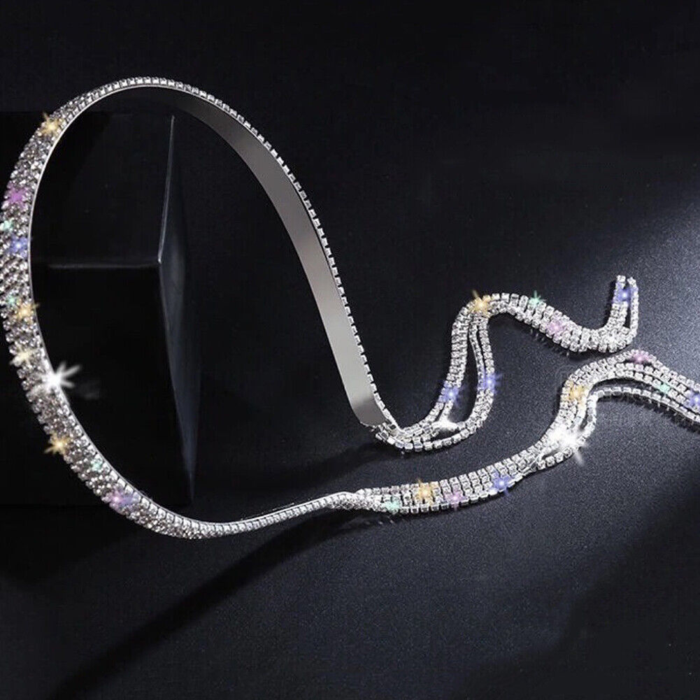 Rhinestone Headband Tassel Hair Band Women Elegant Shiny Headwear (Style 2)
