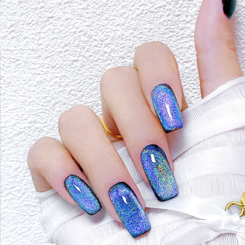 Cat Eye Nail Gel Holographic Glitter Magnetic Gel Colorful Reflective Glitter