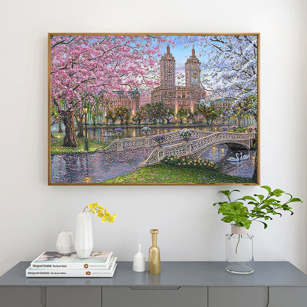5D DIY Diamond Painted Square Diamond City Blossom ZQF2410