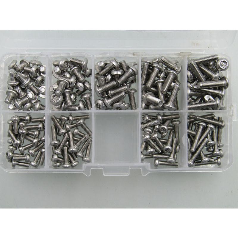 M3 M4 Steel Security Torx Socket Head Screw Matched Wrench Assortment Kit 180pcs