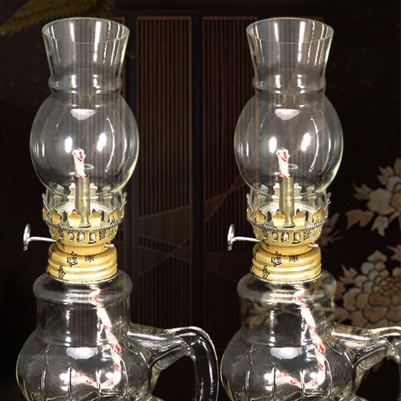Exquisite Chamber Kerosene Lamp Clear Glass Kerosene Oil Lamp Lighting Lantern