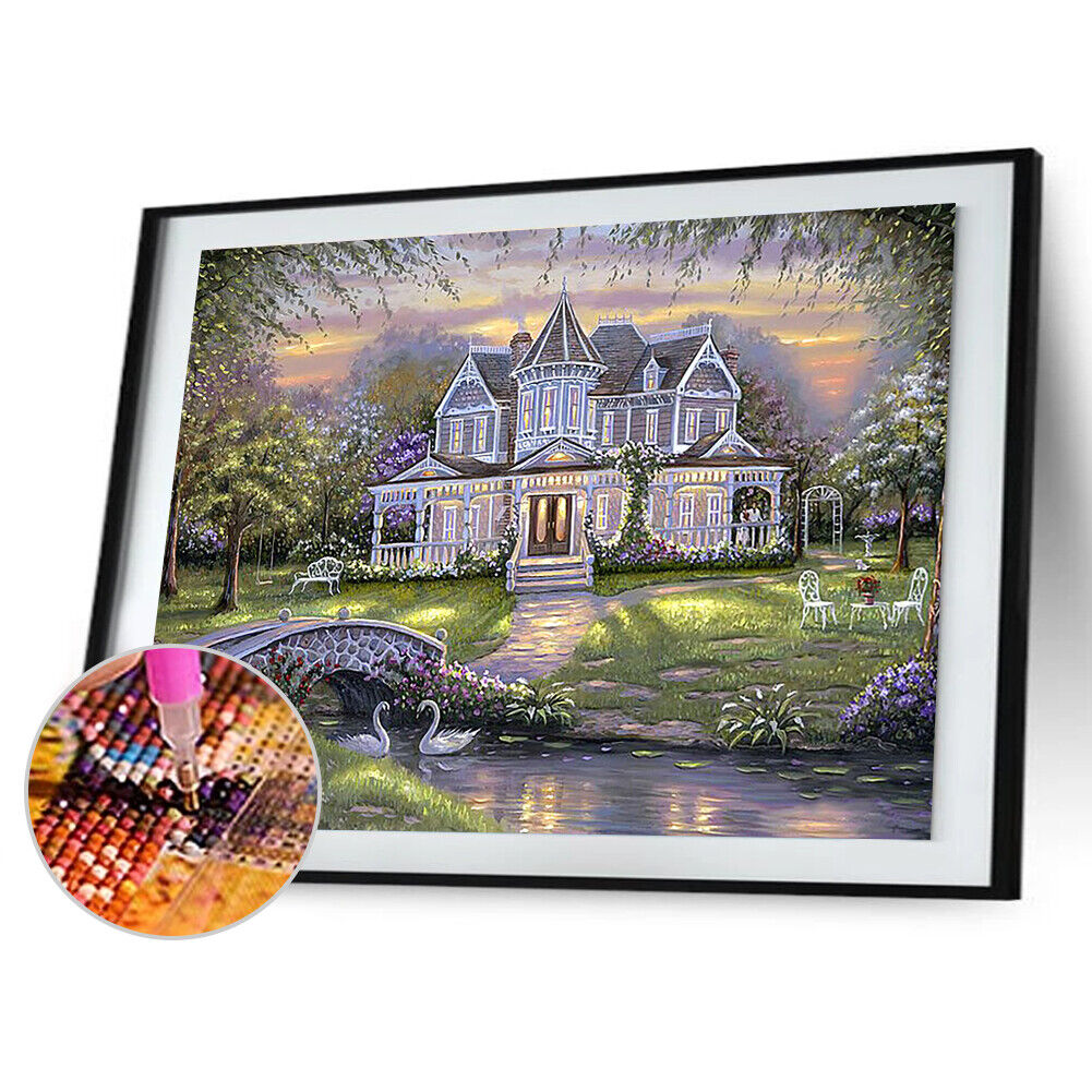 Square Diamond Painting 5D DIY Country Villa Full Drill Rhinestone Picture