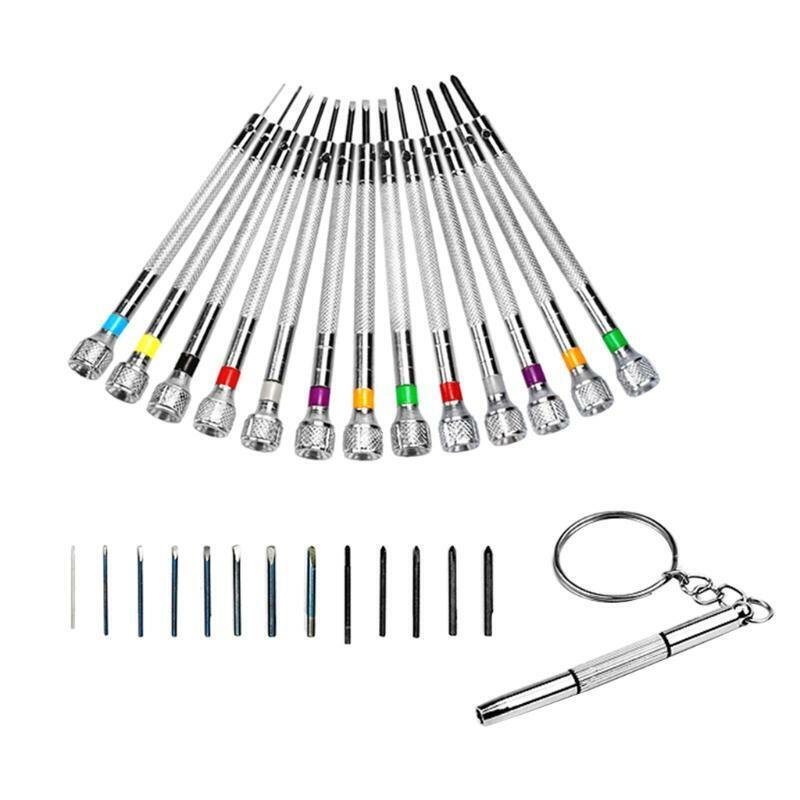 13 Pieces Micro Precision Watch Screwdriver Set with 10 Extra Replace Blades