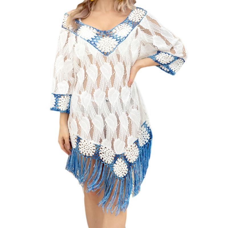 Swimming Suit Tassel Shawl Cardigan Cover Ups Down Sleep Dress Swimwear Cover
