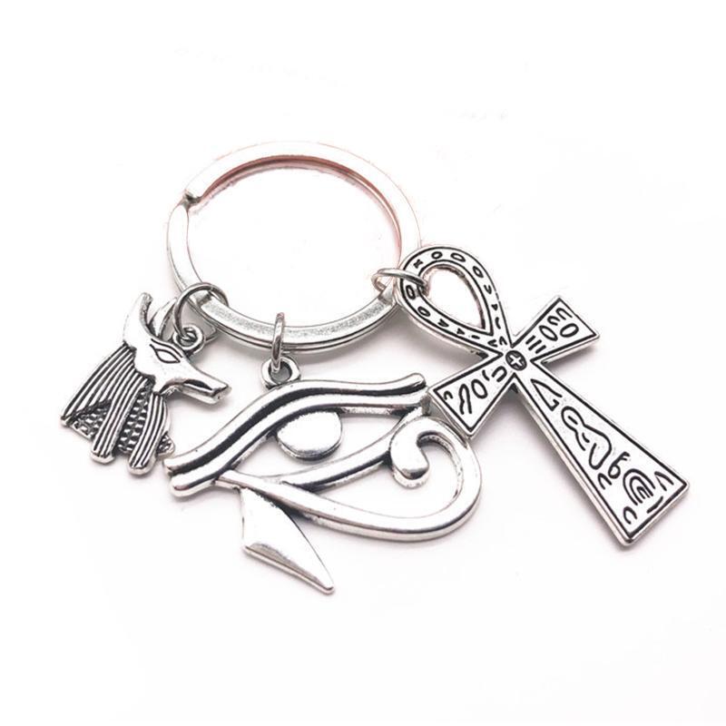 Ancient Egyptian Keyring Cross Charm Key Chain Egypt Keychain Gift for Men Women