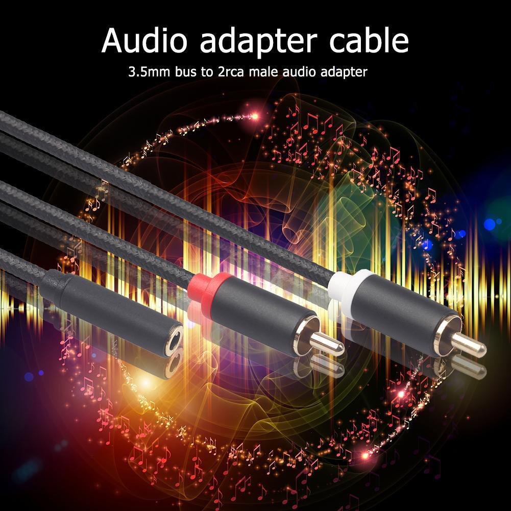 0.4m RCA Cable 2 RCA Male to Female 3.5mm Jack Adapter Audio Cable Cord