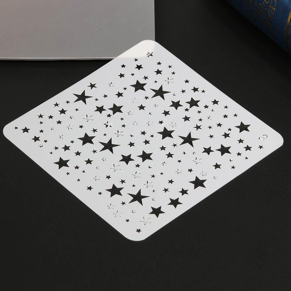 Star Theme Hollow Lace Ruler Embossing Template DIY Photo Album Draw Tool