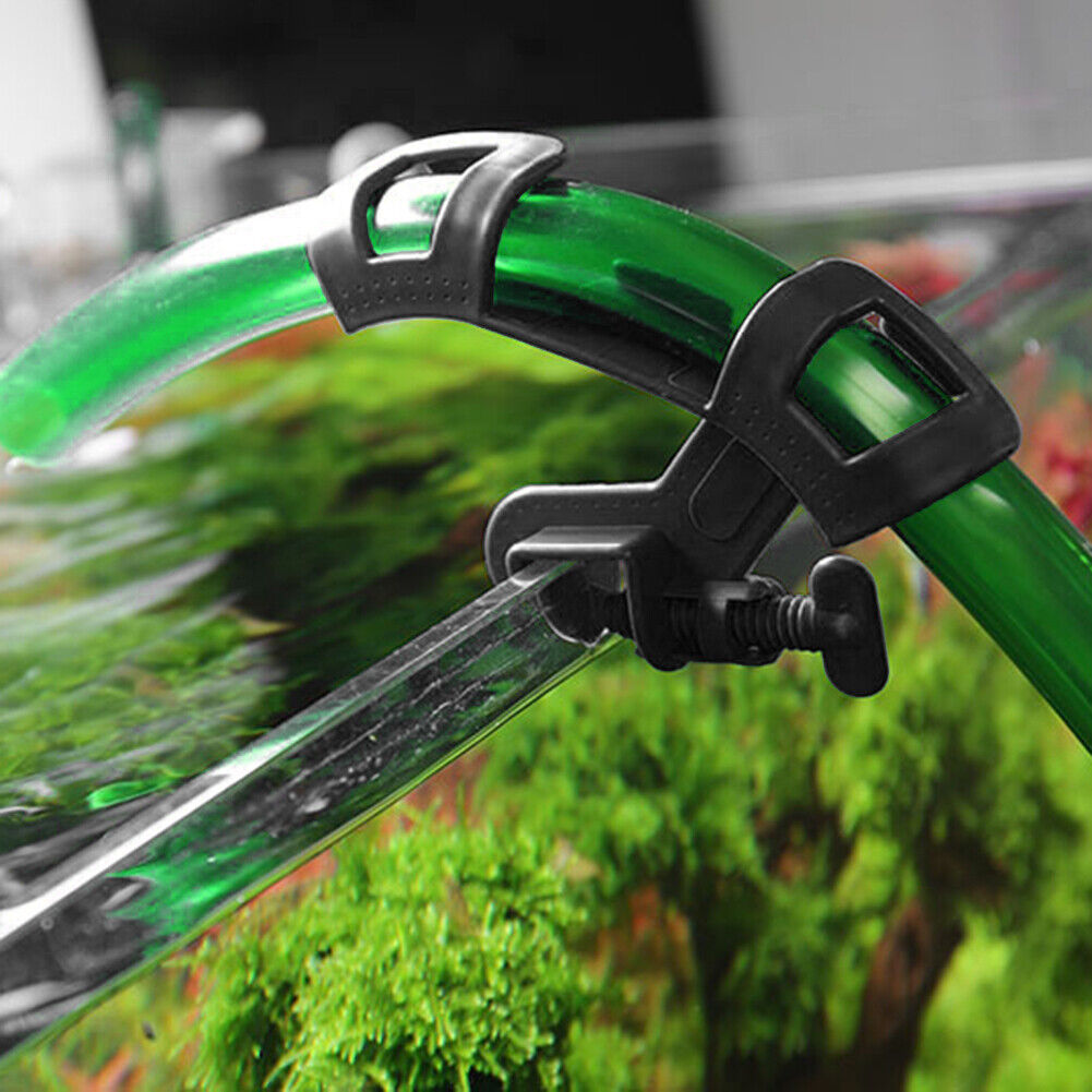 Fish Tank Water Change Fixing Clamp Aquarium Filtration Hose Clip (Black)