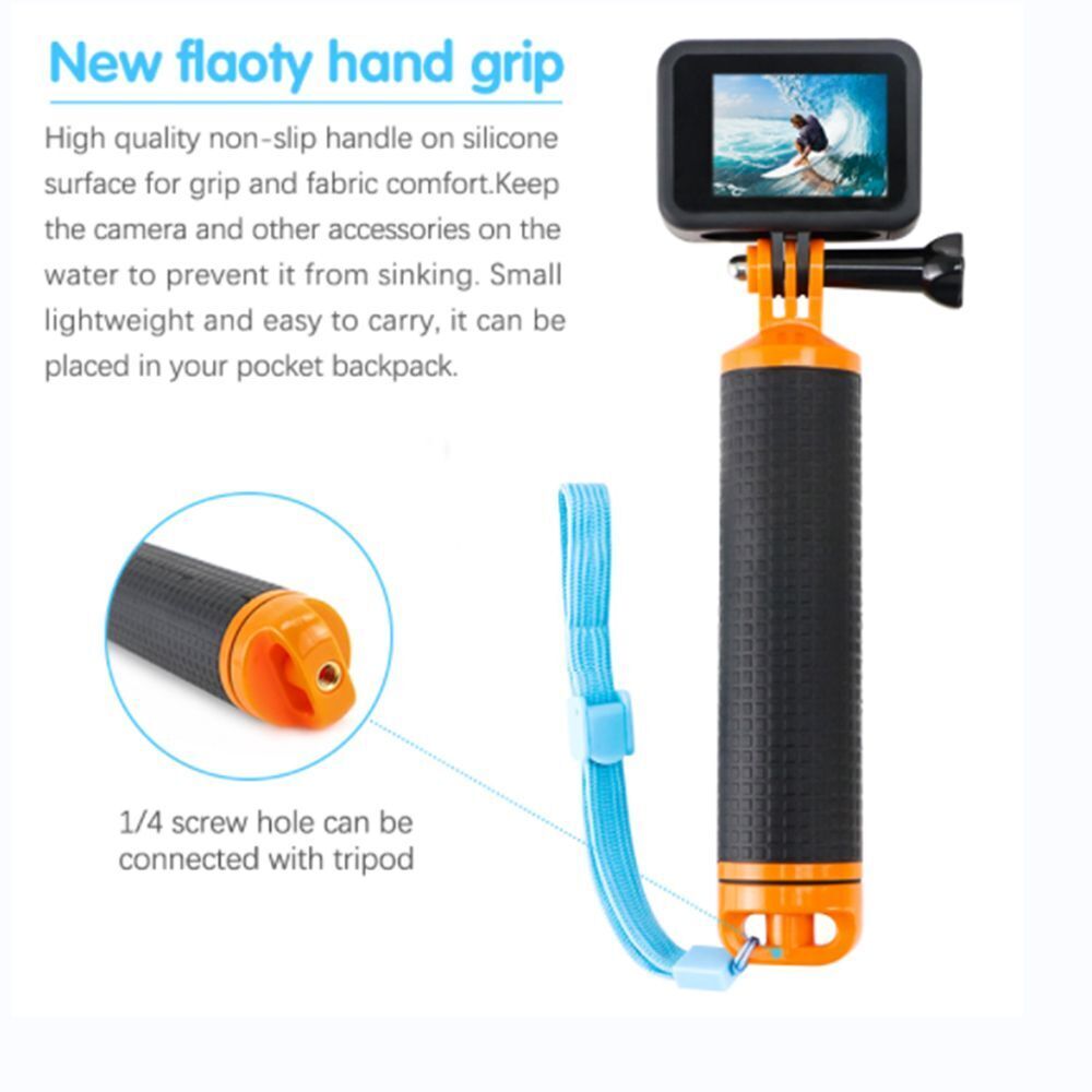 Rod Pole Stick Buoyancy Hand Grip Float For GoPro Hero10 9 8 7 6 5 4 3 Xiomi Yi