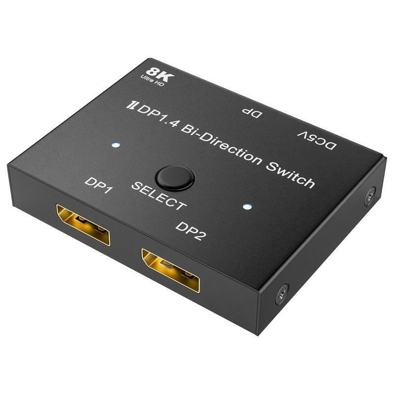 DisplayPort 8K DP 1.4 Switch Bi-Direction 8K@30Hz 4K@120Hz Splitter Converter