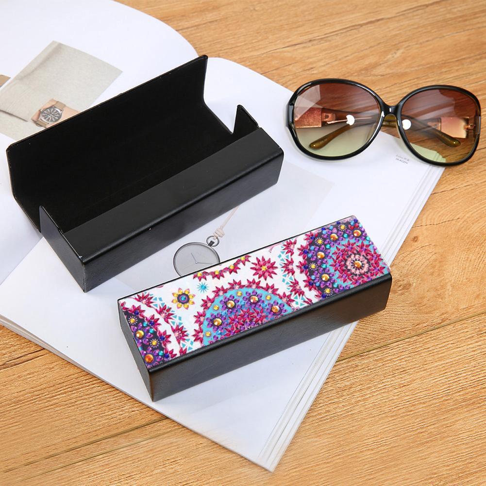 DIY Diamond Painting Eye Glasses Storage Box Travel Leather Sunglasses Case