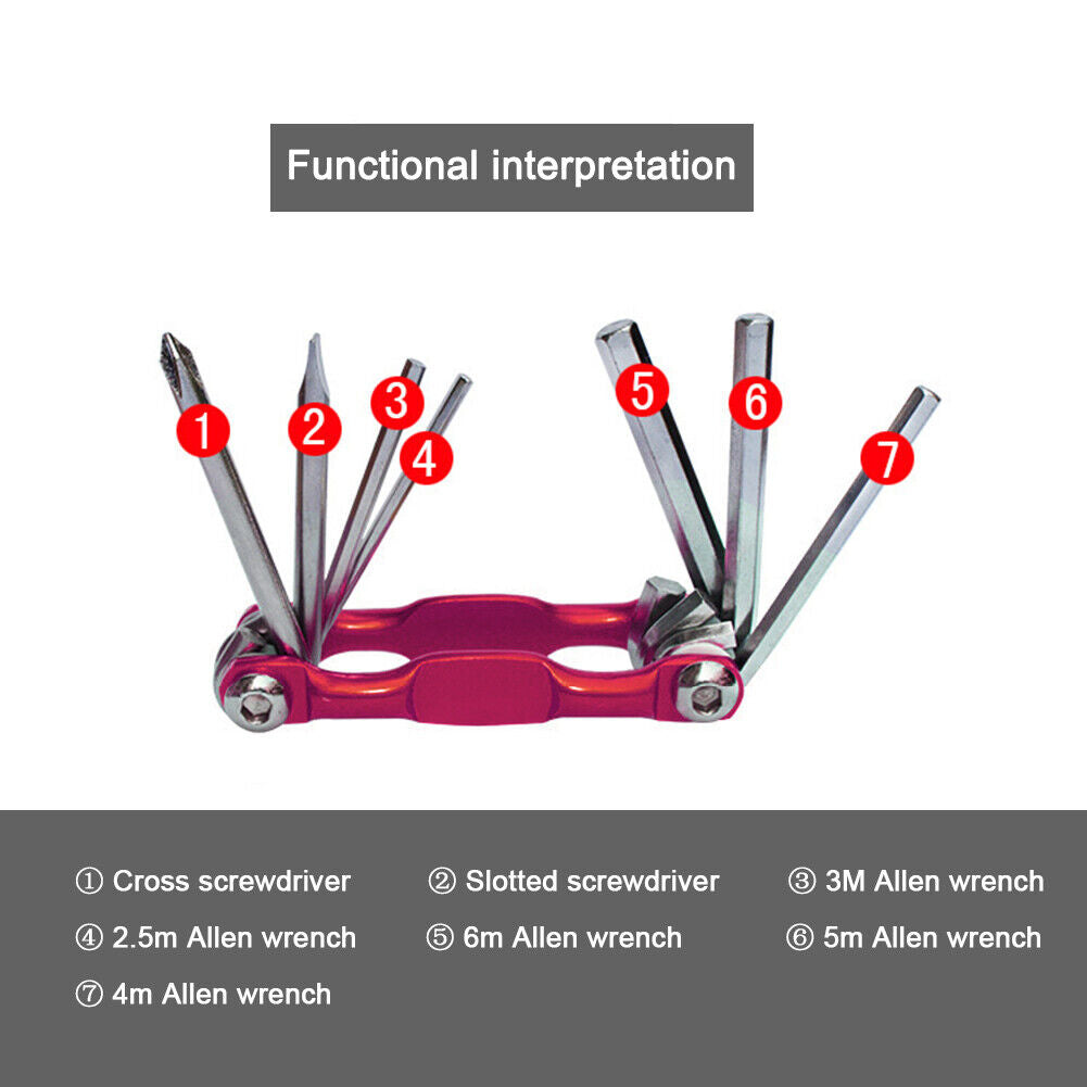 7 in 1 Bicycle Repair Tools Portable Multifunctional Maintenance Tool Kits