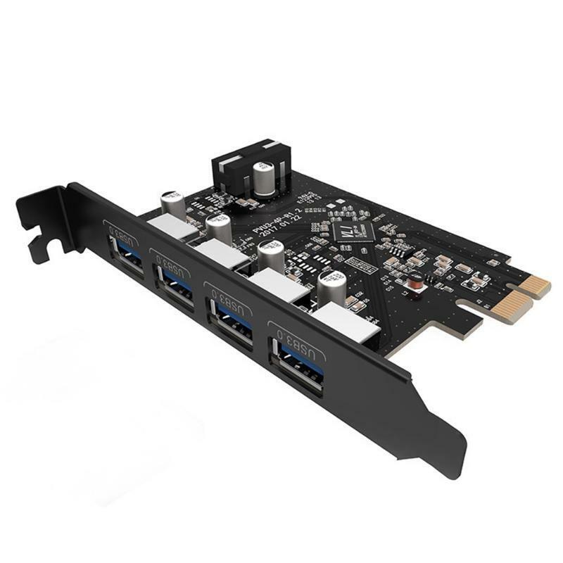 4Port USB3.0 PCI-E Expansion Card Stable Double Folding Design Card Splitter