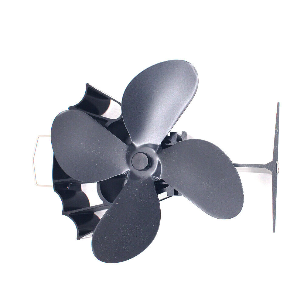 4-Blade Automatic Heat Powered Stove Fan Energy-Saving Wood Fireplace Fans