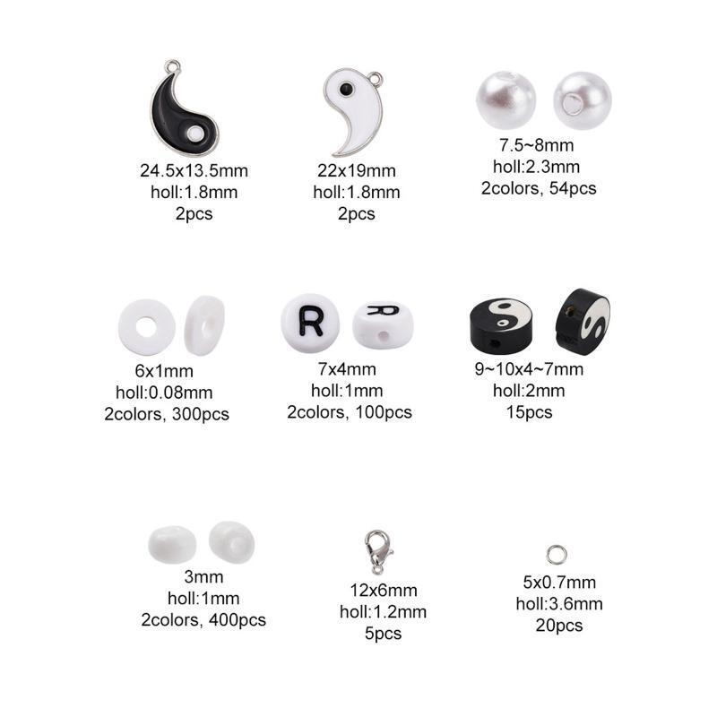 Tai Chi  Bead Yin Yang Beads For Jewelry Making Polymer Clay Beads Necklace