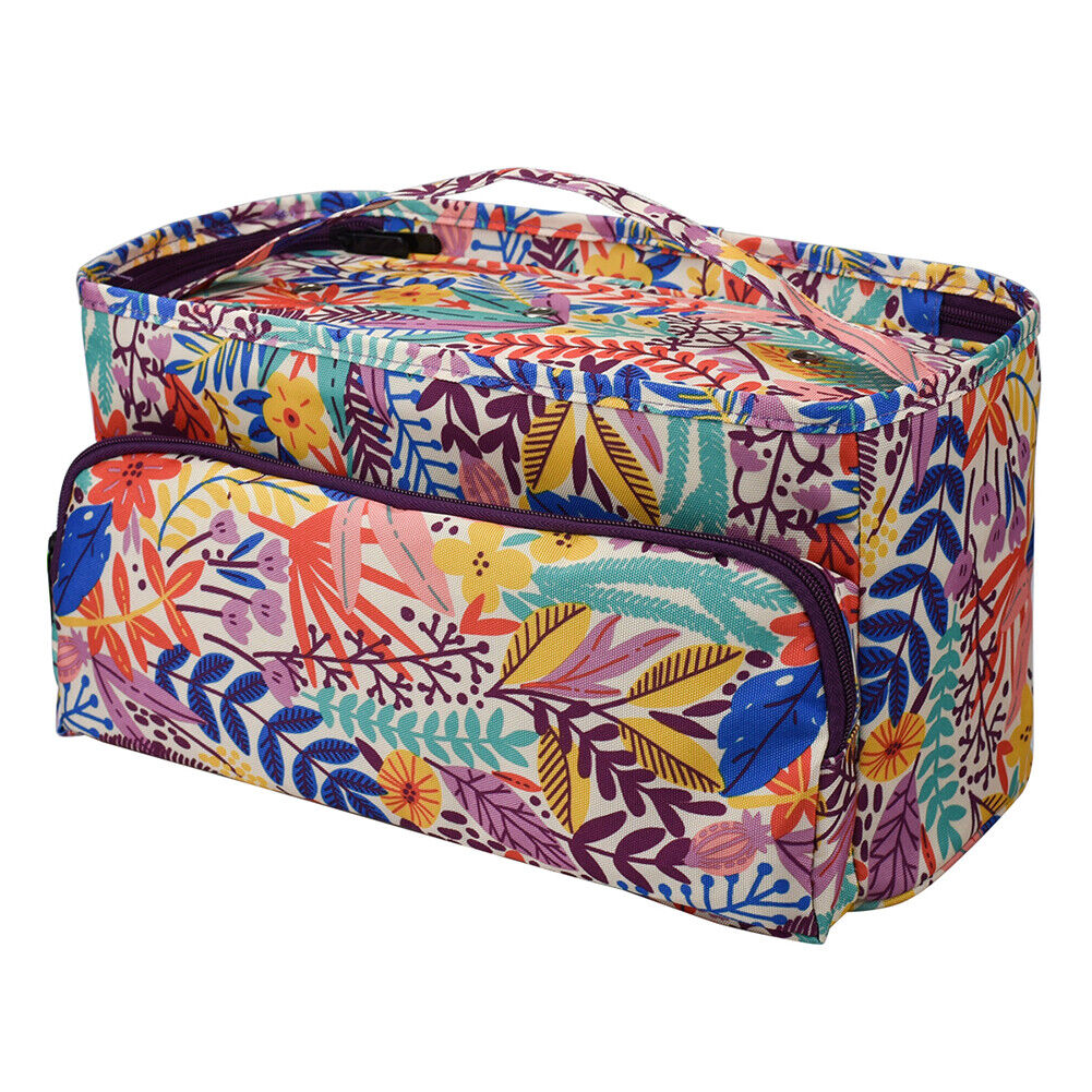 Oxford Cloth Printing Wool Crochet Storage Tote Knitting Yarn Bag (C Leaf)