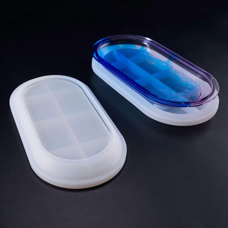 Crystal Epoxy Mould DIY Handmade Elliptical Flat Bottom Plate Highlight Mirror