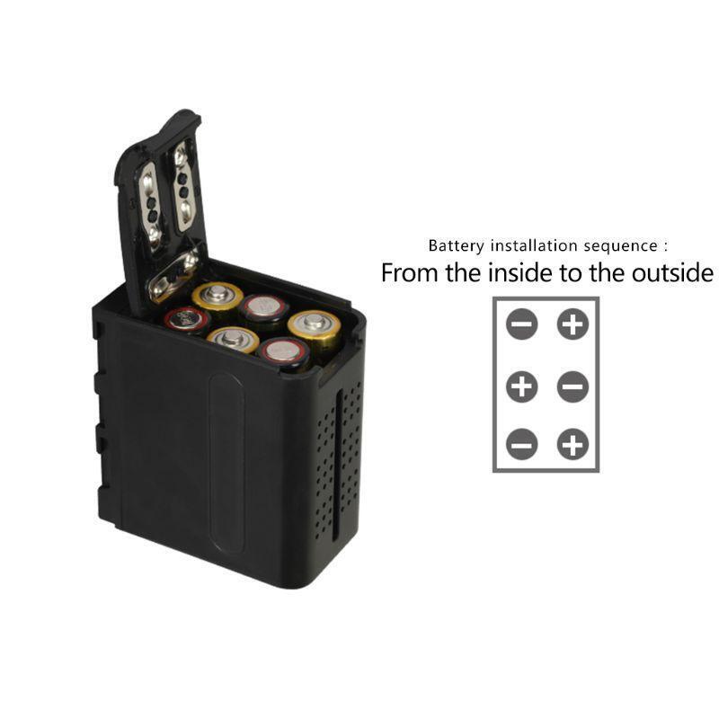 BB-6 6pcs AA Battery Case Pack Battery Holder Power as NP-F NP-970 Series For /