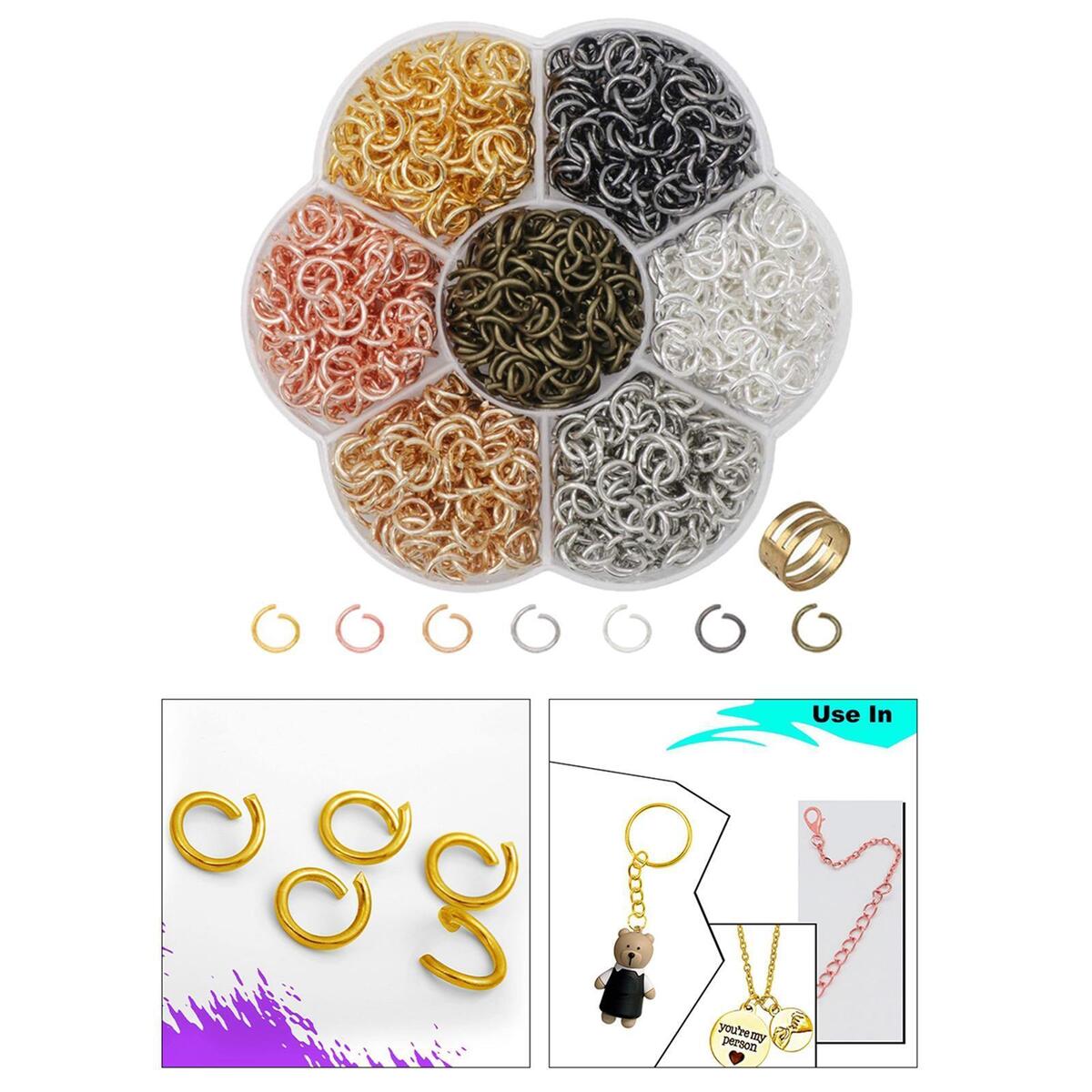 1820 Pieces  Jump Rings Jewellery Making 6mm Keychain Tools Bracelet DIY