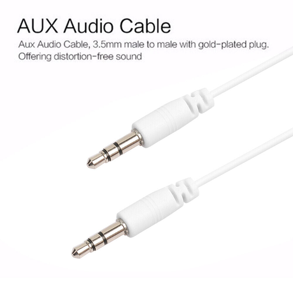 3.5 mm Stereo Jack Audio Cable 1/8 to 1/8 Male AUX Cord for Car Headphones